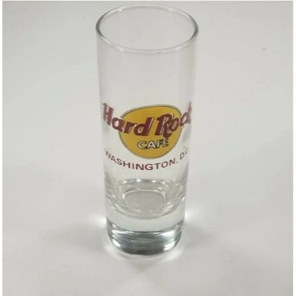 Hard Rock Cafe Tall Shot Glass Washington D.C. Bar Souvenir 4